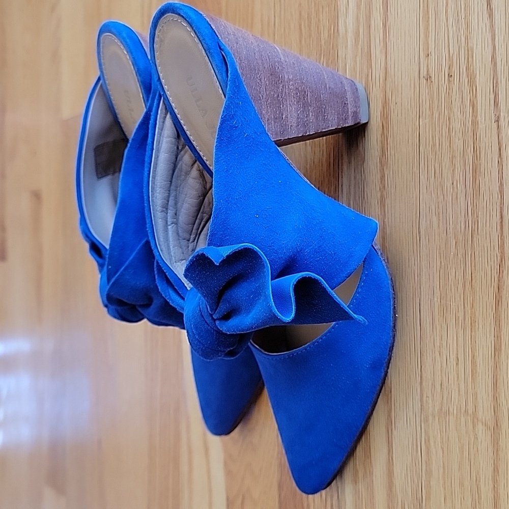 Ulla Johnson Royal Blue Heels with Bow Accent - Picture 5 of 16